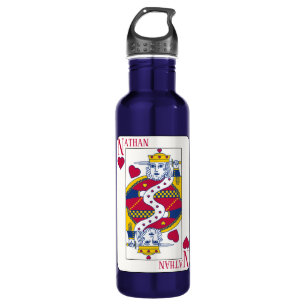 King of Hearts Custom Name Playing Card 710 Ml Water Bottle