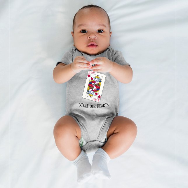 King of Hearts Custom Name Playing Card Baby Bodysuit (Creator Uploaded)