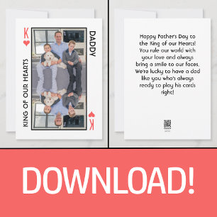 King of Hearts Father's Day Greeting Card