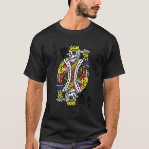 King Of Hearts Goth Card Game Vintage Skeleton Cas T-Shirt