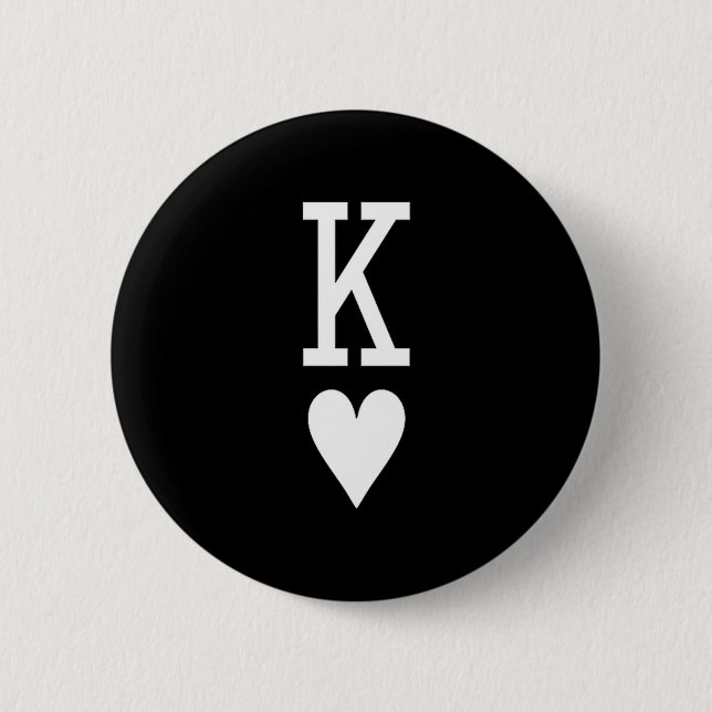 King Of Hearts Queen Of Hearts Couples Matching Me 6 Cm Round Badge (Front)