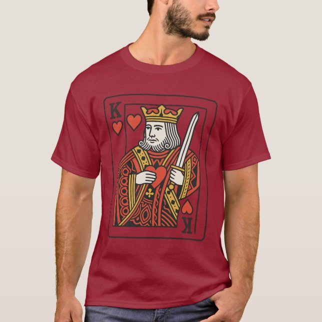 King of Hearts — Regal Red & Gold T-Shirt (Front)