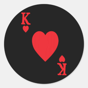 King Of Hearts Valentine's Day Lover Royal Flush J Classic Round Sticker