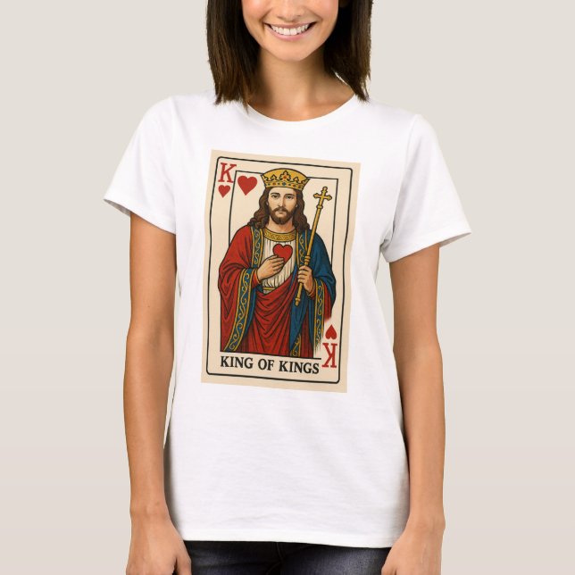 King of Kings Jesus Playing Card T-Shirt (Front)