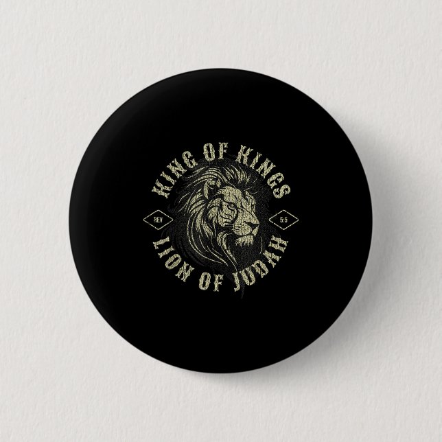King Of Kings Lion Of Judah Christian Faith Religi 6 Cm Round Badge (Front)