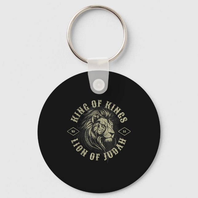 King Of Kings Lion Of Judah Christian Faith Religi Key Ring (Front)