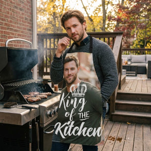 King Of Kitchen Apron - Custom Photo Name Gift