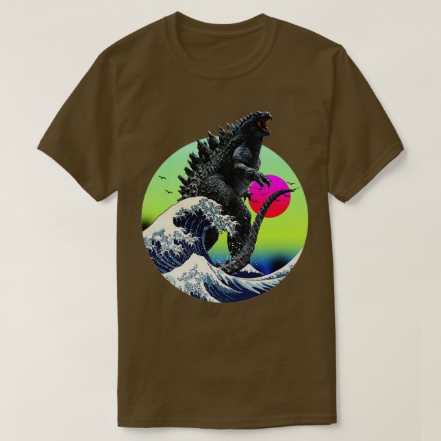King of Monster and the Great Wave T-Shirt (Design Front)