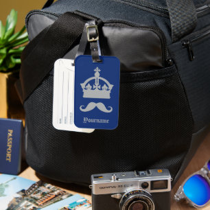 King of Moustaches custom name Luggage Tag