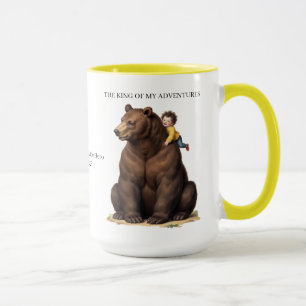 King of My Adventures Yellow Two Tone Bear Mug 