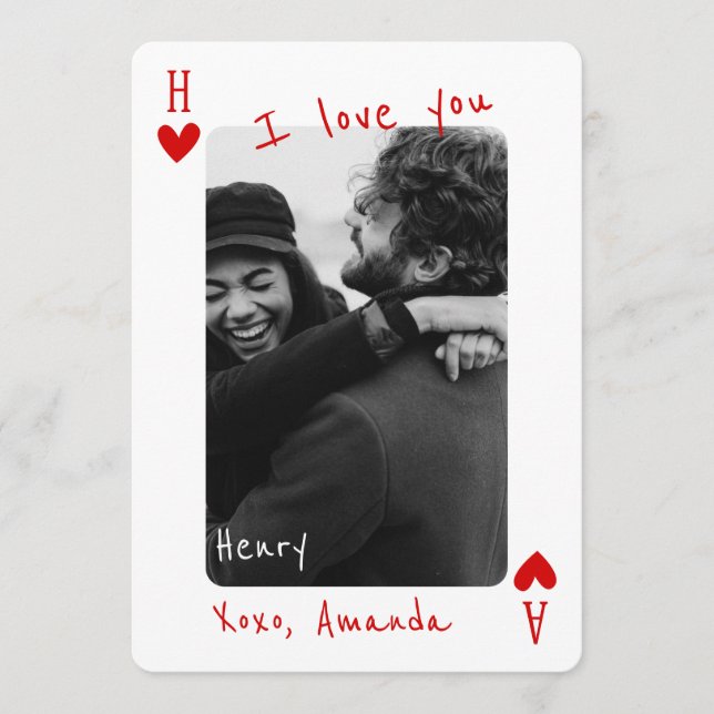king Of My Heart Personalized Photo  Holiday Card (Front)