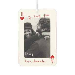 king Of My Heart Personalized Two Photo  Car Air Freshener