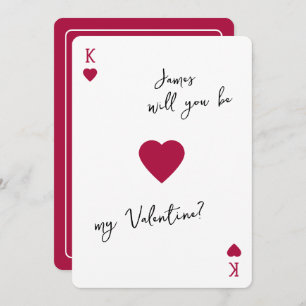 King of my Heart Valentines Card Be My Valentine