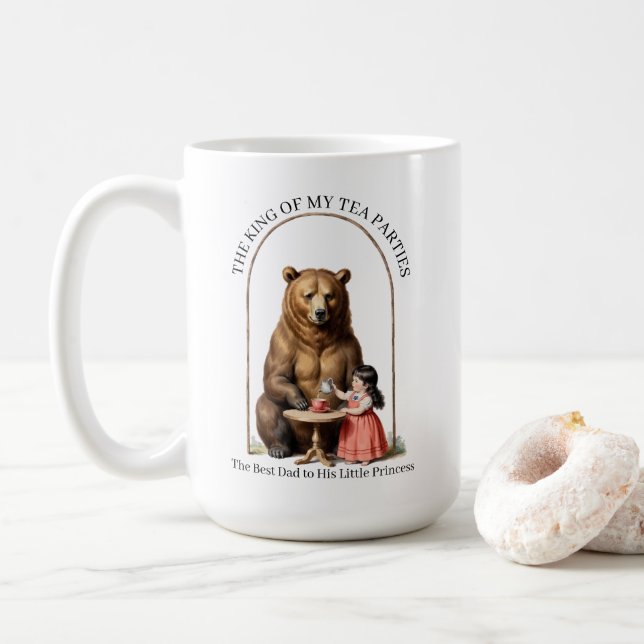 King of My Tea Parties Custom Dad Mug (With Donut)