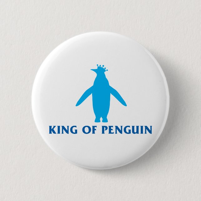 King of Penguin 6 Cm Round Badge (Front)