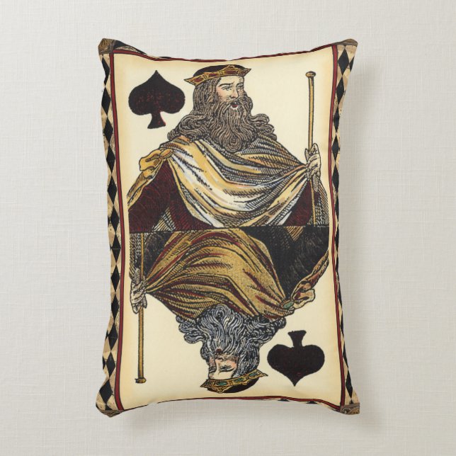 King of Spades Playing Card by Vision Studio Decorative Cushion (Front(Vertical))
