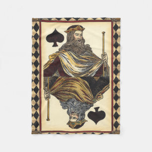 King of Spades Playing Card by Vision Studio Fleece Blanket