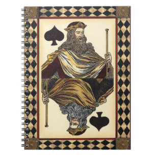 King of Spades Playing Card by Vision Studio Spiral Notebook