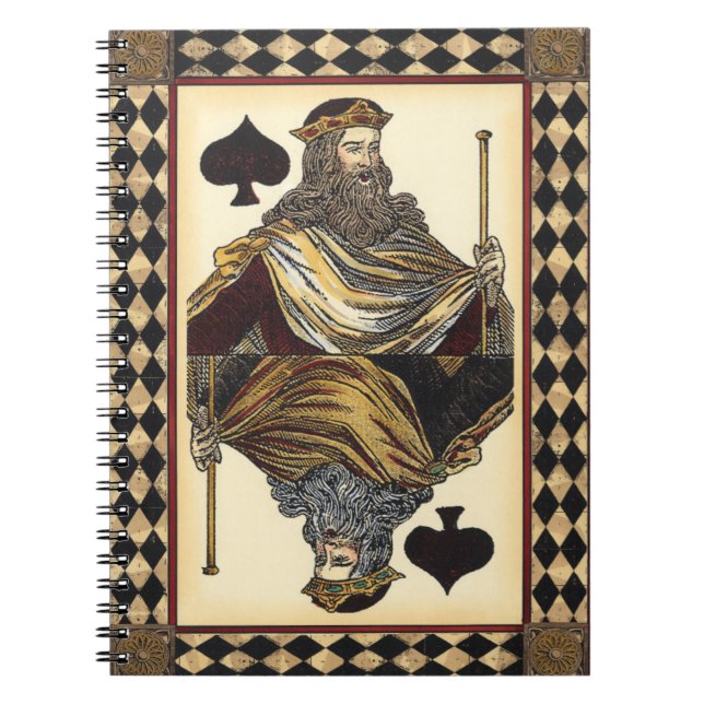 King of Spades Playing Card by Vision Studio Spiral Notebook (Front)