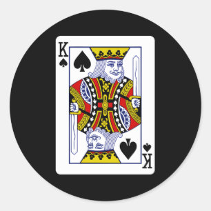 King Of Spades Playing Card Classic Round Sticker
