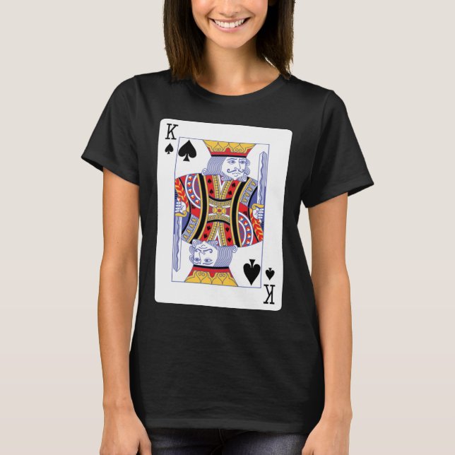 King of Spades Playing Card T-Shirt (Front)