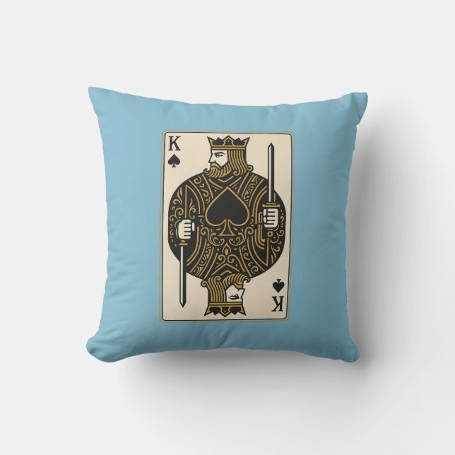 King of Spades — Regal Black & Gold Cushion (Front)
