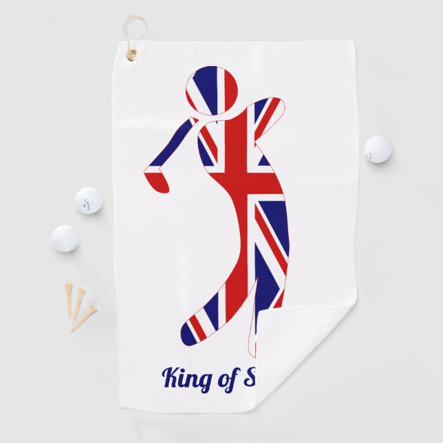 King of Swing | Union Jack Golf Player Towel (InSitu)