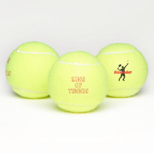 King of tennis personalised  tennis balls