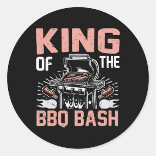 King Of The Bbq Bash Bbq Party Classic Round Sticker