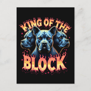 King of the Block Bulldog–90s Bootleg Rap Style  Holiday Postcard