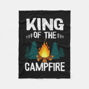 King of the campfire happy hiking cousin camp fleece blanket