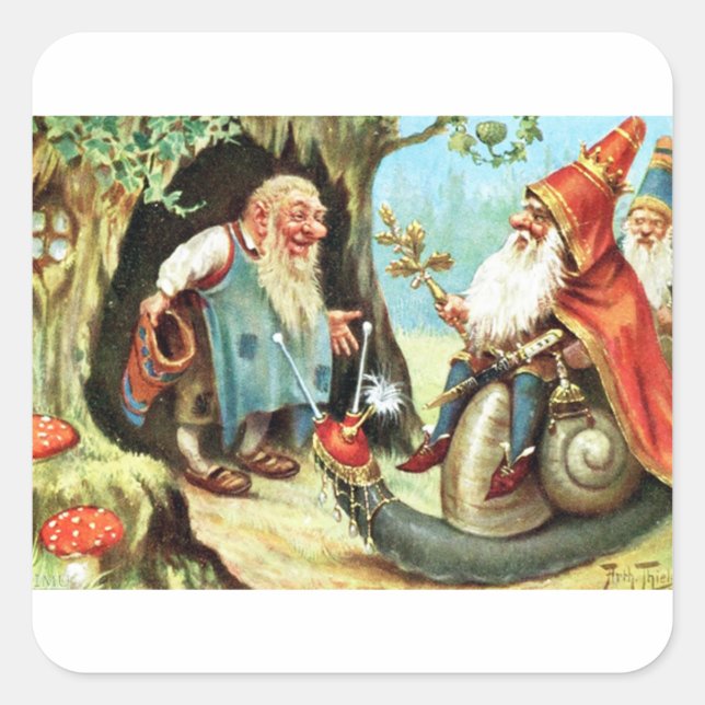 King of the Gnomes Square Sticker (Front)