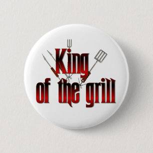 King of the grill 6 cm round badge