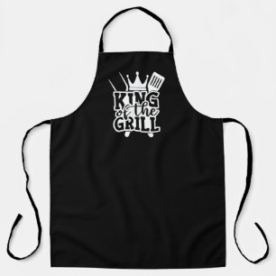 King Of The Grill BBQ Quote Black Apron