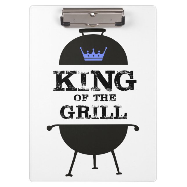 King Of The Grill, Black Blue Crown Clipboard (Front)