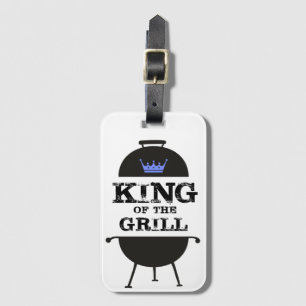 King Of The Grill, Black Blue Crown Luggage Tag
