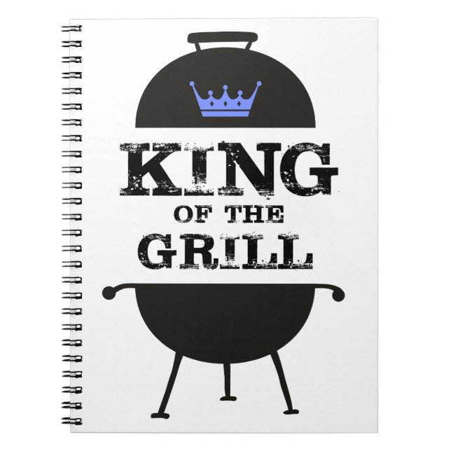 King Of The Grill, Black Blue Crown Notebook (Front)
