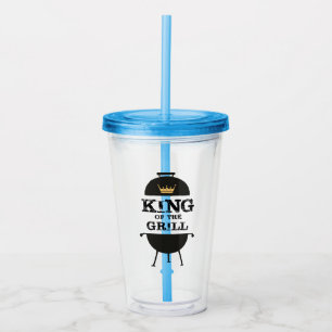 King Of The Grill, Black Gold Crown Acrylic Tumbler