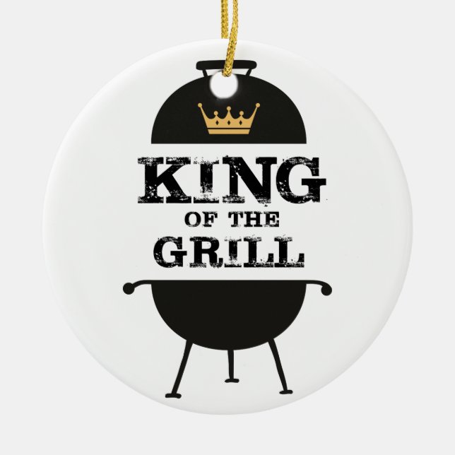 King Of The Grill, Black Gold Crown Ceramic Tree Decoration (Front)
