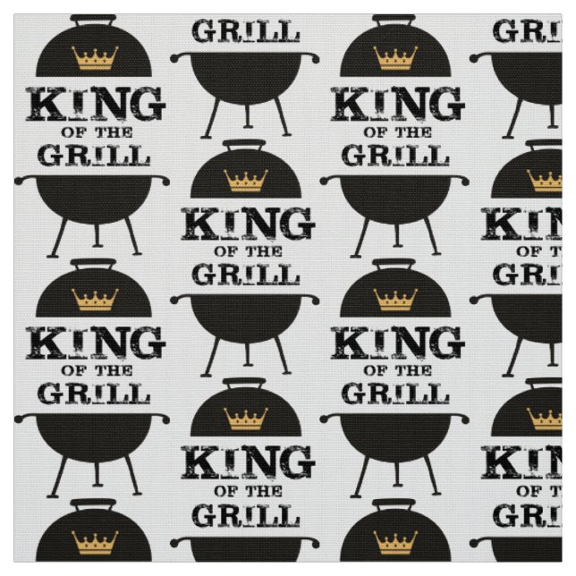 King Of The Grill, Black Gold Crown Fabric (Swatch)