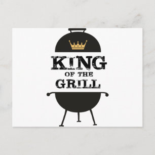 King Of The Grill, Black Gold Crown Postcard