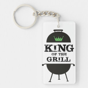 King Of The Grill, Black Green Crown Key Ring