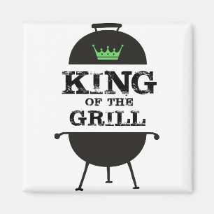 King Of The Grill, Black Green Crown Magnet