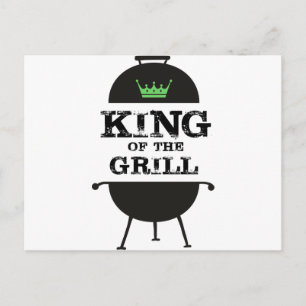 King Of The Grill, Black Green Crown Postcard