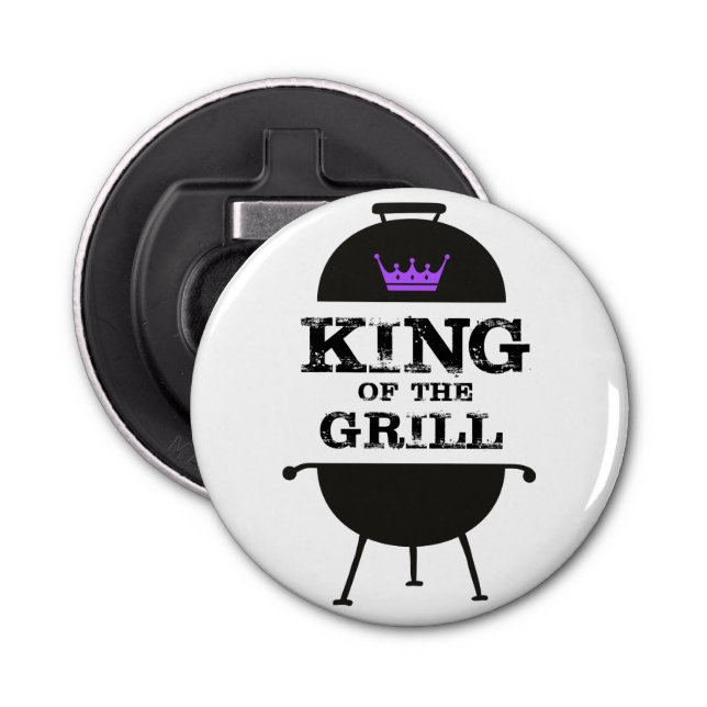 King Of The Grill, Black Purple Crown Bottle Opener (Front)