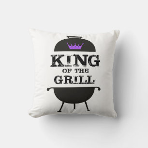 King Of The Grill, Black Purple Crown Cushion