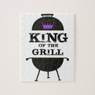 King Of The Grill, Black Purple Crown Jigsaw Puzzle