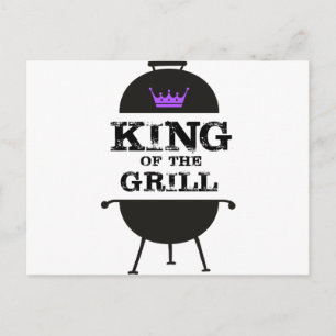 King Of The Grill, Black Purple Crown Postcard