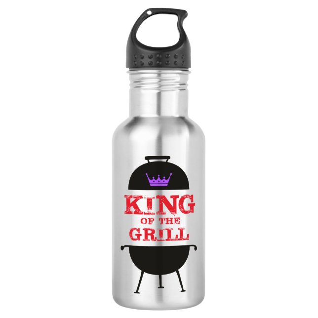 King Of The Grill, Black Purple Crown Red 532 Ml Water Bottle (Front)