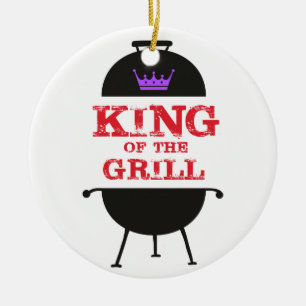 King Of The Grill, Black Purple Crown Red Ceramic Tree Decoration